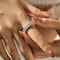 MODIAN Solid 925 Sterling Silver Exquisite Luxury Emerald Cut High Grade Zirconia Ring For Women Wedding Engagement Fine Jewelry