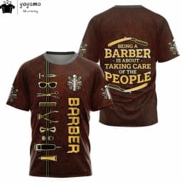Fashion T-Shirt for Men's Shirt 3D Print Custom Short Sleeve Tops Barber Work Clothes Oversized Tee Shirt Men's Barber Clothes