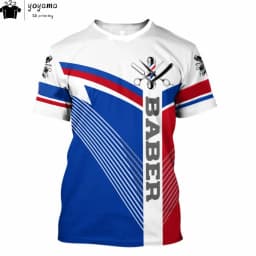 Fashion T-Shirt for Men's Shirt 3D Print Custom Short Sleeve Tops Barber Work Clothes Oversized Tee Shirt Men's Barber Clothes