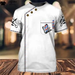 Fashion T-Shirt for Men's Shirt 3D Print Custom Short Sleeve Tops Barber Work Clothes Oversized Tee Shirt Men's Barber Clothes