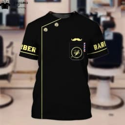 Fashion T-Shirt for Men's Shirt 3D Print Custom Short Sleeve Tops Barber Work Clothes Oversized Tee Shirt Men's Barber Clothes