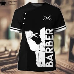 Fashion T-Shirt for Men's Shirt 3D Print Custom Short Sleeve Tops Barber Work Clothes Oversized Tee Shirt Men's Barber Clothes