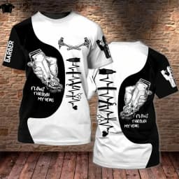 Fashion T-Shirt for Men's Shirt 3D Print Custom Short Sleeve Tops Barber Work Clothes Oversized Tee Shirt Men's Barber Clothes