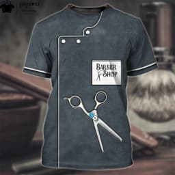 Fashion T-Shirt for Men's Shirt 3D Print Custom Short Sleeve Tops Barber Work Clothes Oversized Tee Shirt Men's Barber Clothes