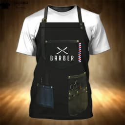 Fashion T-Shirt for Men's Shirt 3D Print Custom Short Sleeve Tops Barber Work Clothes Oversized Tee Shirt Men's Barber Clothes