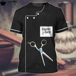 Fashion T-Shirt for Men's Shirt 3D Print Custom Short Sleeve Tops Barber Work Clothes Oversized Tee Shirt Men's Barber Clothes