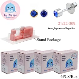24PCS DolphinMishu Ear/Nose Piercing Cartilage Tragus High Quality Piercer Tool Pink Machine Kit 316L Steel Studs Body Jewelry