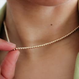 Real 14K Gold Filled Round Bead Necklace Dainty Bead Choker Handmade Pendants Tarnish Resistant Necklace Boho Women Jewelry