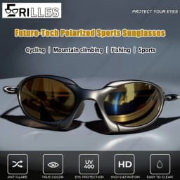 All-Weather Cycling Sunglasses Polarized, Metal Full Frame Unisex Design, Anti-Glare Tech for Coastal Fishing