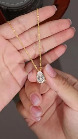 EWYA Pear Cut 1/1.5/3/4/5CT D Color Moissanite Pendant Necklace for Women Men 925 Silver Waterdrop Solitaire Diamond Neck Chain