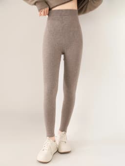 Women 100% Merino Wool Knitted Leggings Autumn Winter Soild High Waisted Wool Pants Comfort Small Leg Pants Versatile Thick Warm