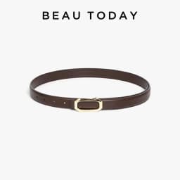BEAUTODAY Casual Belts Women Genuine Cow Leather Metal Square Buckle Luxury Waistband Female Accessories Handmade 91112