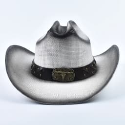 New Western Style Straw Cowboy Summer Hats for Men Vintage Curled Wide Brim Cowgirl Hats Sombrero Hombre