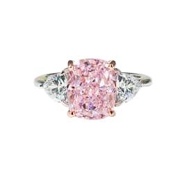 Luxury pink diamond Radian ice cut 925 silver ring set with high carbon diamond temperament versatile ice cut