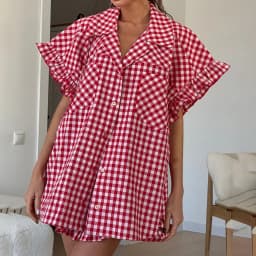 Linad Office Single-Breasted Shirts Elegant Plaid High Waist Shorts With Button Up Shirts 2 Piece Set Street Chic Outfits Summer