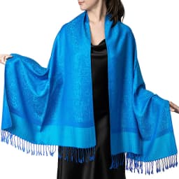 [T003] 1pc Bohemian Fashion Paisley Jacquard Pashmina Scarf Tassel Ladies Hijab Shawl Wrap Winter Suitable For Daily Wear