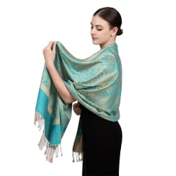 [T003] 1pc Bohemian Fashion Paisley Jacquard Pashmina Scarf Tassel Ladies Hijab Shawl Wrap Winter Suitable For Daily Wear