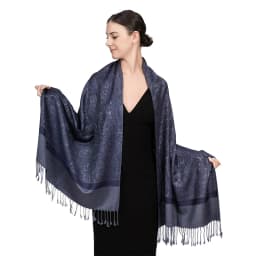 [T003] 1pc Bohemian Fashion Paisley Jacquard Pashmina Scarf Tassel Ladies Hijab Shawl Wrap Winter Suitable For Daily Wear