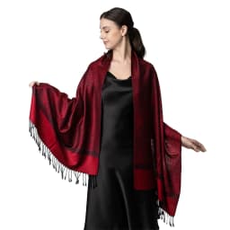 [T003] 1pc Bohemian Fashion Paisley Jacquard Pashmina Scarf Tassel Ladies Hijab Shawl Wrap Winter Suitable For Daily Wear