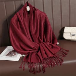 [T003] 1pc Bohemian Fashion Paisley Jacquard Pashmina Scarf Tassel Ladies Hijab Shawl Wrap Winter Suitable For Daily Wear