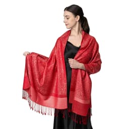 [T003] 1pc Bohemian Fashion Paisley Jacquard Pashmina Scarf Tassel Ladies Hijab Shawl Wrap Winter Suitable For Daily Wear