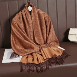 [T003] 1pc Bohemian Fashion Paisley Jacquard Pashmina Scarf Tassel Ladies Hijab Shawl Wrap Winter Suitable For Daily Wear