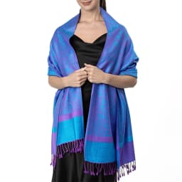 [T003] 1pc Bohemian Fashion Paisley Jacquard Pashmina Scarf Tassel Ladies Hijab Shawl Wrap Winter Suitable For Daily Wear