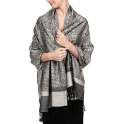 [T003] 1pc Bohemian Fashion Paisley Jacquard Pashmina Scarf Tassel Ladies Hijab Shawl Wrap Winter Suitable For Daily Wear