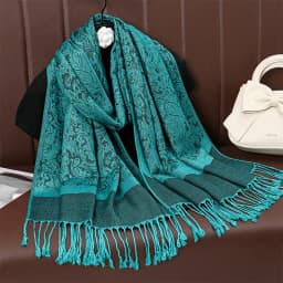[T003] 1pc Bohemian Fashion Paisley Jacquard Pashmina Scarf Tassel Ladies Hijab Shawl Wrap Winter Suitable For Daily Wear