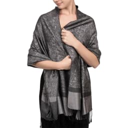 [T003] 1pc Bohemian Fashion Paisley Jacquard Pashmina Scarf Tassel Ladies Hijab Shawl Wrap Winter Suitable For Daily Wear