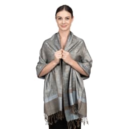 [T003] 1pc Bohemian Fashion Paisley Jacquard Pashmina Scarf Tassel Ladies Hijab Shawl Wrap Winter Suitable For Daily Wear
