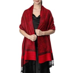 [T003] 1pc Bohemian Fashion Paisley Jacquard Pashmina Scarf Tassel Ladies Hijab Shawl Wrap Winter Suitable For Daily Wear