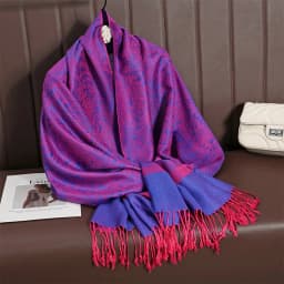 [T003] 1pc Bohemian Fashion Paisley Jacquard Pashmina Scarf Tassel Ladies Hijab Shawl Wrap Winter Suitable For Daily Wear