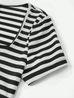 3 Pieces Summer Slim Fit T-Shirt Women's Sexy Short-Sleeved U-Neck Low Cut Solid Color Basic Black/White Korean Style Crop Top