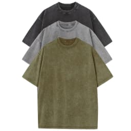 3pcs Men's 100% Cotton Loose-Fit T-Shirts in Solid Colors Casual Short Sleeve Crew Neck Ideal for Summer Outdoor