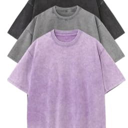 3pcs Men's 100% Cotton Loose-Fit T-Shirts in Solid Colors Casual Short Sleeve Crew Neck Ideal for Summer Outdoor
