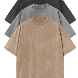 3pcs Men's 100% Cotton Loose-Fit T-Shirts in Solid Colors Casual Short Sleeve Crew Neck Ideal for Summer Outdoor