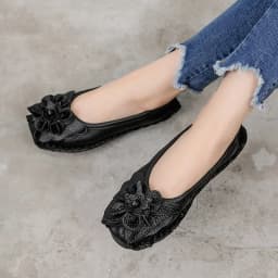 New Lug Sole Ballet Flats Women's Genuine Leather Shoes Size 42 Woman Anti Skid Loafers Brand Luxury Handmade Vintage Moccasins