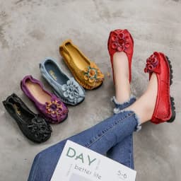 New Lug Sole Ballet Flats Women's Genuine Leather Shoes Size 42 Woman Anti Skid Loafers Brand Luxury Handmade Vintage Moccasins