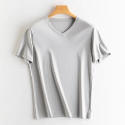 Men's High-end Fabric Silk Mercerized Cotton T-shirt Crew Neck Luxury Tee Short Sleeve Silky Feeling Summer Wear Vacation V-neck