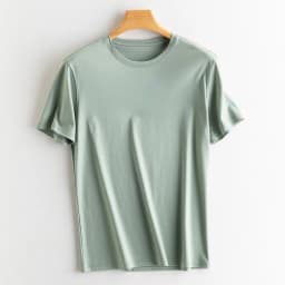 Men's High-end Fabric Silk Mercerized Cotton T-shirt Crew Neck Luxury Tee Short Sleeve Silky Feeling Summer Wear Vacation V-neck