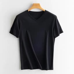 Men's High-end Fabric Silk Mercerized Cotton T-shirt Crew Neck Luxury Tee Short Sleeve Silky Feeling Summer Wear Vacation V-neck