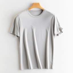 Men's High-end Fabric Silk Mercerized Cotton T-shirt Crew Neck Luxury Tee Short Sleeve Silky Feeling Summer Wear Vacation V-neck