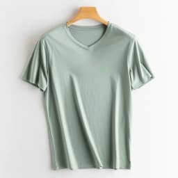 Men's High-end Fabric Silk Mercerized Cotton T-shirt Crew Neck Luxury Tee Short Sleeve Silky Feeling Summer Wear Vacation V-neck
