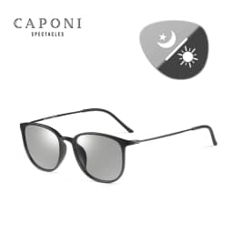 CAPONI Oval Men's Sunglasses Photochromic Polarized Sun Glasses For Men Protect UV Ray Super Light Small Size Eye Glasses BS520