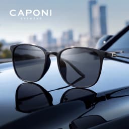 CAPONI Oval Men's Sunglasses Photochromic Polarized Sun Glasses For Men Protect UV Ray Super Light Small Size Eye Glasses BS520