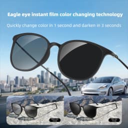 CAPONI Oval Men's Sunglasses Photochromic Polarized Sun Glasses For Men Protect UV Ray Super Light Small Size Eye Glasses BS520