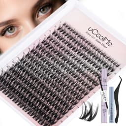 uCoolMe Lashes Flora 0.05mm Fluffy Defined Clusters Kit Bond and Seal Remover Home DIY Long-lasting Waterproof Eyelash Extension