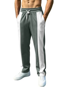 Men's Spring-Summer Comfortable Breathable Sports Long Pants with Patchwork Pattern and Pockets - Fitness and Camping Pants