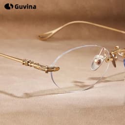 Designer Pure Titanium Oval Frames Ultra Light Frameless Optical Blue Light Prescription Glasses Myopia Hyperopia For Women